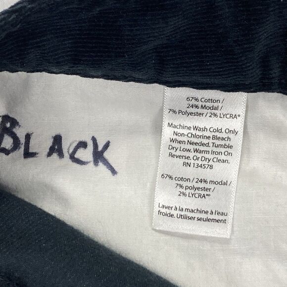 Vineyard Vines Pants Womens 10 Black Corduroy High Waisted Skinny Ankle Casual - Picture 14 of 14
